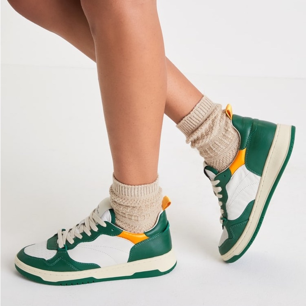 Steve Madden Everlie Green Multi Leather Color Block Sneakers Sise 9